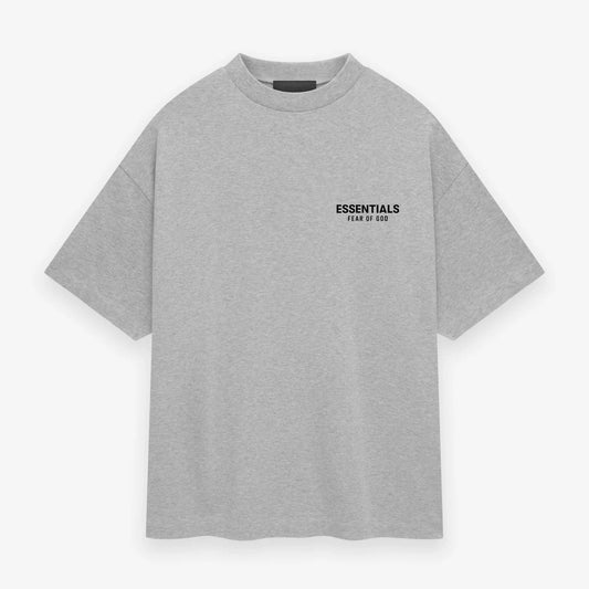 FEAR OF GOD ESSENTIALS JERSEY CREWNECK T-SHIRT LIGHT HEATHER