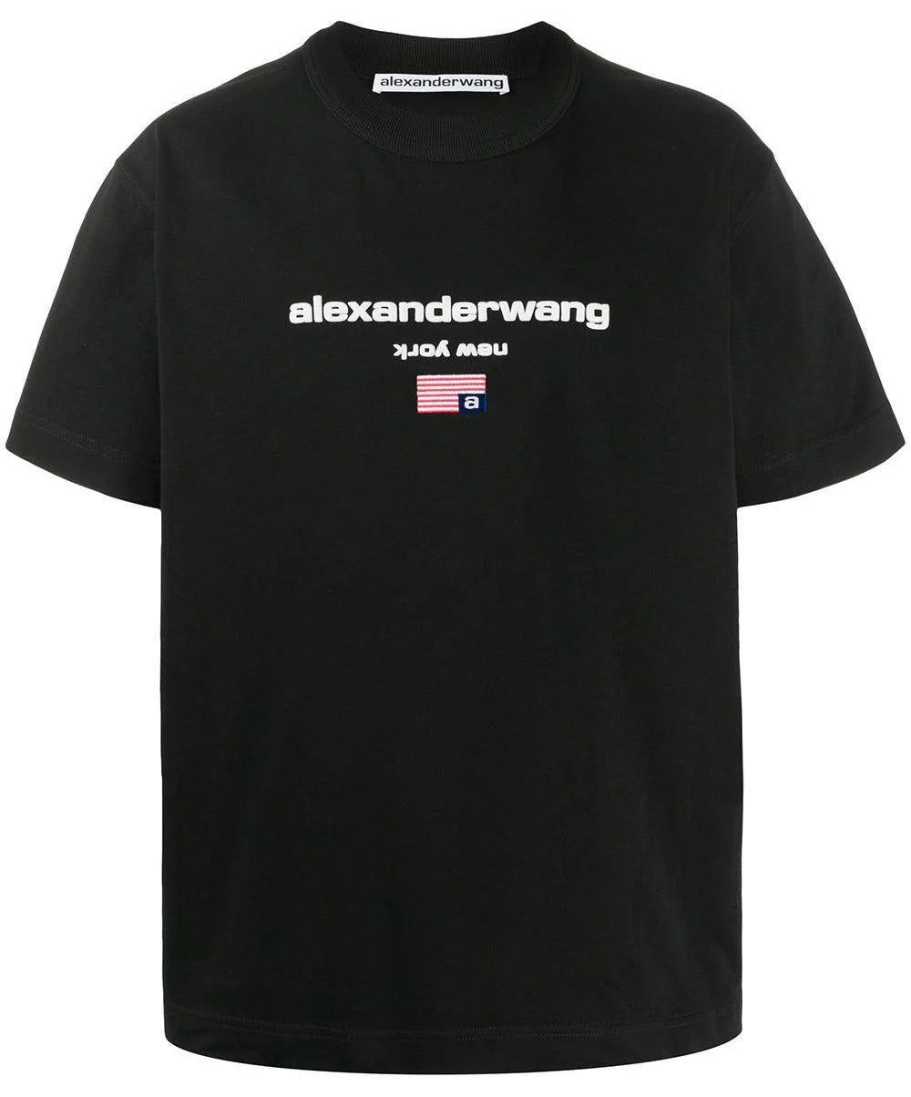 ALEXANDER WANG INTERNATIONAL FLAG EMBOSSED BLACK